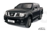 Защита переднего бампера Arbori d76+d57 двойная черная NISSAN NAVARA 2005-2010