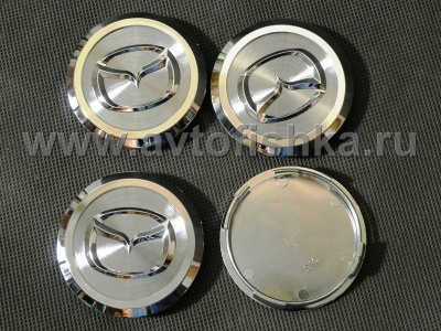 Mazda, все модели крышки ступиц колеса, хромированные, диаметр 65 мм, комплект 4 шт.
